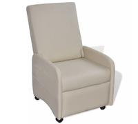 Fauteuil Pliable Crème Similicuir