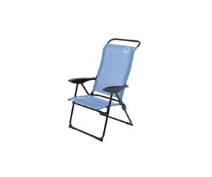 Fauteuil pliable de camping 5 positions O'Camp Bleu 70x62x105 cm