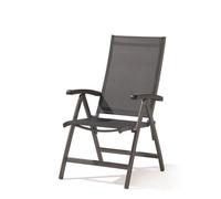 Sieger 945/G-SG KT Bodega Fauteuil Multi-Positions Dossier Réglable Aluminium Textilux Gris Foncé/Gris Argenté 71 x 62 x 109 cm