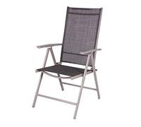 Fauteuil pliant 7 positions avec cadre en aluminium et housse en tissu Noir 54 x 64 x 106 cm