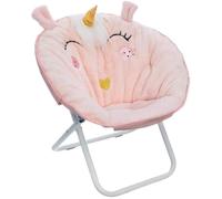 Fauteuil Pliant - Atmosphera - Licorne Rose Clair - Tissu - 1 Place - Design Contemporain