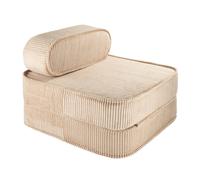 Fauteuil pliant enfant - pouf convertible en velours côtelé brown sugar TU