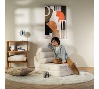 Fauteuil pliant enfant - pouf ?onvertible de jeu flipster en teddy cream white TU
