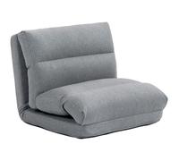 Fauteuil pliant HOMCOM avec dossier réglable rembourrage épaissi fonction canapé-lit style lin 70x41x56cm gris