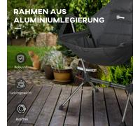 Fauteuil pliant Outsunny pour camping et jardin hamac en Oxford noir supporte jusqu'à 120kg portable robuste confortable