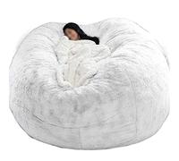 Fauteuil Poire Géant Ronde Pouf Surdimensionné (sans Rembourrage), Sac À Haricots En Fourrure, Housse De Canapé-lit Lavable, Ultra Doux Et Ergonomique Pour Une Relaxation Profonde Toute La Journée ( C