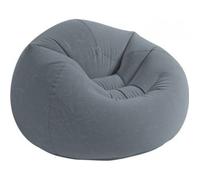 Fauteuil Poire - Pouf Enfant - Gris Velours - Intérieur Design Tissu Plastique Résine