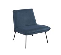 Fauteuil POLA velours côtelé bleu