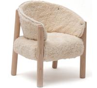 Charlie Crane - Chaise SABA fourrure fur milk en hêtre brut