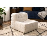 Fauteuil Pouf Compressé 1 Place en Velours Beige Haute Densité