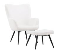 Fauteuil & Pouf Design Bouclette "Como" 95cm Blanc