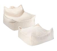 Fauteuil pouf et repose-pieds Cream White molletonné