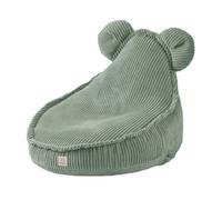 Fauteuil Pouf Siège Poire Oreilles d'Ours pour Bébé Enfants pour la Chambre d'Enfant MISIOO Huggy Bear Velours Côtelé Vert 68x45 cm