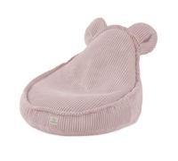 Fauteuil Pouf Siège Poire Oreilles d'Ours pour Bébé Enfants pour la Chambre d'Enfant MISIOO Huggy Bear Velours Côtelé Rose 68x45 cm