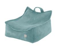 Fauteuil Pouf Siège Poire pour Bébé Enfants pour la Chambre d'Enfant MISIOO Puffy Square Velours Côtelé Bleu 77x67x50 cm