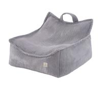 Fauteuil Pouf Siège Poire pour Bébé Enfants pour la Chambre d'Enfant MISIOO Puffy Square Velours Côtelé Gris 77x67x50 cm