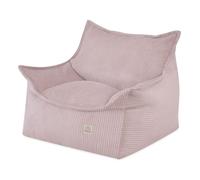 Fauteuil Pouf Siège Poire pour Bébé Enfants pour la Chambre d'Enfant MISIOO Roya Velours Côtelé Rose 80x73x58 cm