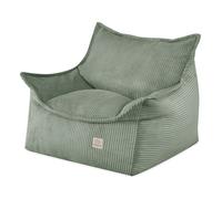 Fauteuil Pouf Siège Poire pour Bébé Enfants pour la Chambre d'Enfant MISIOO Roya Velours Côtelé Vert 80x73x58 cm