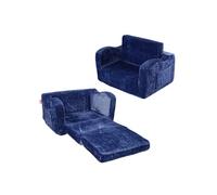 VEVOR - Fauteuil pour enfant pliable canapé 2-en-1 Éponge 25D haute densité housse flanelle Bleu