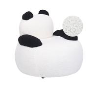 Fauteuil pour Enfant en Forme de Panda Tissu Bou lanc et Noir et Bois Viby