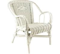 PEGANE Fauteuil pour Enfant en rotin laqué Blanc, Dim : 41 x 42 x 50 cm