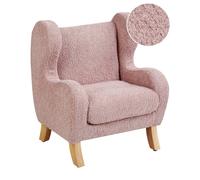 Fauteuil pour Enfant Moderne en Bouclé avec Accoudoirs Siège Chaise Rose Clair