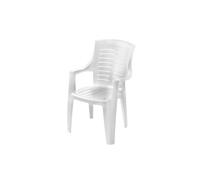 PROGARDEN Fauteuil Talia – empilable, dossier haut, 1 place, blanc