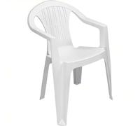 Fauteuil Ratak Dossier bas monobloc empilable blanc finition mate, 56 x 54 x 79 cm, polypropylène, mobilier intérieur, extérieur, jardin, balcon, terrasse, fabriqué en Italie