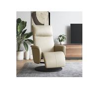 Fauteuil réglable avec repose-pieds similicuir crème