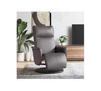 vidaXL Fauteuil relax avec repose-pieds Gris Similicuir
