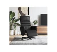 vidaXL Fauteuil inclinable avec repose-pied – Dossier et accoudoirs, moderne – Similicuir noir