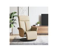vidaXL Fauteuil réglable avec repose-pieds tissu crème Crème G