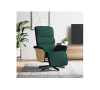 vidaXL Fauteuil réglable avec repose-pieds tissu vert foncé Vert G