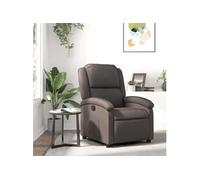 Vidaxl Fauteuil Inclinable Marron Foncé Cuir Véritable Marron