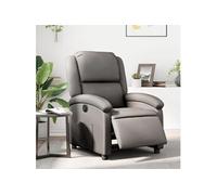 vidaXL Fauteuil inclinable électrique 3204257 – Cuir véritable gris, dossier & repose-pied réglables