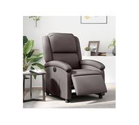 vidaXL Fauteuil inclinable électrique dossier & repose-pied réglables Marron foncé cuir véritable