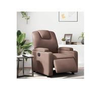 Fauteuil réglable électrique similicuir marron