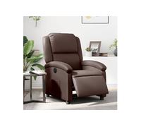 Fauteuil réglable électrique similicuir marron