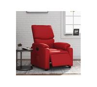 Fauteuil réglable électrique similicuir rouge