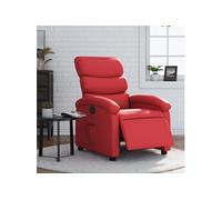 vidaXL Fauteuil inclinable électrique, dossier et repose-pied réglables, rouge similicuir