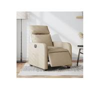 Fauteuil réglable électrique tissu crème
