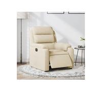 vidaXL Fauteuil inclinable électrique Crème Tissu