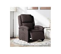 Fauteuil réglable électrique tissu marron foncé