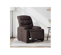 Fauteuil réglable électrique tissu marron foncé