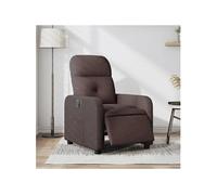 Fauteuil réglable électrique tissu marron foncé