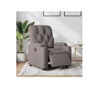 vidaXL Fauteuil réglable électrique tissu taupe Gris G