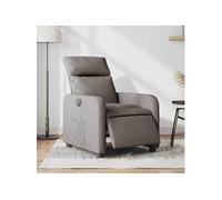 vidaXL Fauteuil inclinable électrique Taupe Tissu