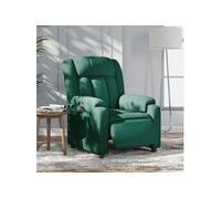 Fauteuil réglable électrique tissu vert foncé