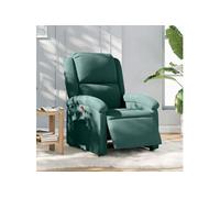 vidaXL Fauteuil inclinable électrique, dossier et repose-pieds réglables, velours vert foncé