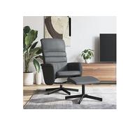 Fauteuil réglable met voetenbankje similicuir gris